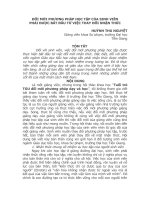 ĐỔI MỚI PHƯƠNG PHÁP HỌC TẬP CỦA SINH VIÊN PHẢI ĐƯỢC BẮT ĐẦU TỪ VIỆC THAY ĐỔI NHẬN THỨC