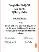 Tìm hiểu về khí đốt và tính toán các thông số cơ bản của tháp hấp thụ làm khô khí mỏ tây nam bằng triethylene glycol (TEG) công suất 5,7 triệu m3 tiêu chuẩn ngày