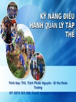 Bài giảng Kỹ năng điều hành và quản lý tập thể - ThS. Trịnh Phước Nguyên