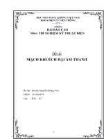 Môn thí nghiệm kỹ thuật điện. Mạch khuêch đại âm thanh