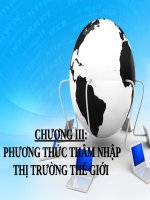 Marketing quốc tế  Phương thức thâm nhập thị trường thế giới