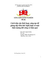 SÁNG KIẾN KINH NGHIỆM Đề tài:  Cách tiếp cận linh hoạt, sáng tạo để giảng dạy kiểu bài Nghị luận về một hiện tượng đời sống có hiệu quả