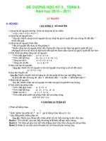 ĐỀ CƯƠNG ÔN TẬP TOÁN 6 HKII VÀ ĐỀ THI