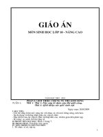 Giáo án  Môn Sinh học lớp 10  nâng cao