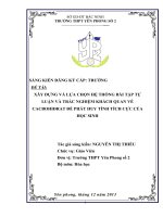 SÁNG KIẾN KINH NGHIỆM : XÂY DỰNG VÀ LỰA CHỌN HỆ THỐNG BÀI TẬP TỰ LUẬN VÀ TRẮC NGHIỆM KHÁCH QUAN VỀ CACBOHIĐRAT ĐỂ PHÁT HUY TÍNH TÍCH CỰC CỦA HỌC SINH