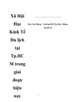 XÃ hội học KINH tế DU LỊCH tại TP HCM TRONG GIAI đoạn HIỆN NAY