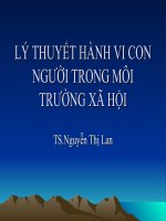 Bài giảng Lý thuyết hành vi con người trong môi trường xã hội - TS. Nguyễn Thị Lan