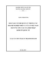 Đào tạo cán bộ quản lý trong các doanh nghiệp nhỏ và vừa ở Việt Nam đáp ứng yêu cầu của hội nhập kinh tế quốc tế