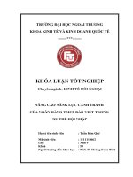 Nâng cao năng lực cạnh tranh của ngân hàng TMCP bảo việt trong xu thế hội nhập