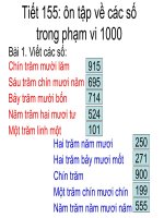 Toán lớp 2 tiết 155 tuần 33 - ôn tập các số trong phạm vi 1000