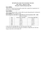 ĐỀ KT HK II Địa lý 10 2010 -2011