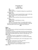 Đề thi hịc kì I sinh 8