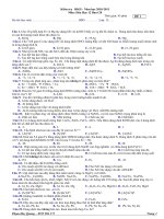 Kiểm tra HK 2 - hóa 12 - đề 1