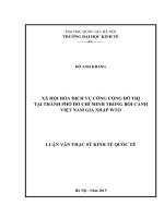 Xã hội hóa dịch vụ công cộng đô thị tại thành phố Hồ Chí Minh trong bối cảnh Việt Nam gia nhập WTO