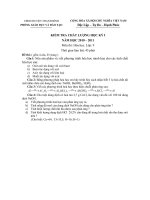 Đề thi học kì I hóa 9 năm học 2010 - 2011