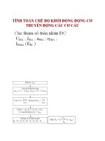 Tính toán chế độ khởi động của động cơ