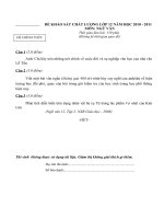 ĐỀ THI THỬ TN MÔN NGỮ VĂN