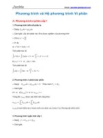 phương trình và hệ phương trình vi phân (toán cao cấp 3)