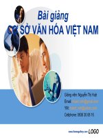 Bài giảng Cơ sở văn hóa Việt Nam Văn hóa và văn hóa dân tộc - GV. Nguyễn Thị Huệ