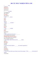 100 câu trắc nghiệm Tiếng Anh