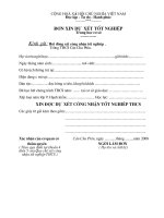 ĐƠN XIN DỰ XÉT TỐT NGHIỆP