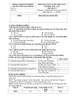 Đề Kiểm tra học kỳ 2 môn Địa 9