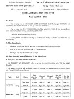 Kế hoạch thi học kỳ 2 năm học 2010-2011