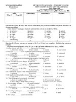 Đề Tiếng Anh thi vào lớp 10 chuyên HVT