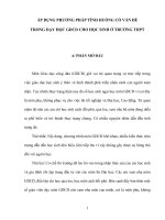 ÁP DỤNG PHƯƠNG PHÁP TÌNH HUỐNG CÓ VẤN ĐỀ TRONG DẠY HỌC GDCD CHO HỌC SINH Ở TRƯỜNG THPT