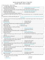 Ngân hàng đề thi lý thuyết môn điện công nghiệp