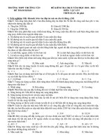 ĐỀ THI HKII VẬT LÍ 9 NH 2010 - 2011