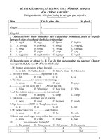 ĐỀ & ĐÁP ÁN KĐCL MÔN T.ANH 7.10-11