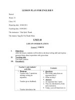 Giáo án tiếng Anh 9, Unit 10 - Write