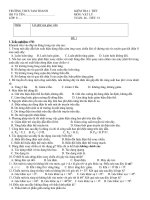 ĐỀ KIỂM TRA 1 TIẾT HKII LÝ 9