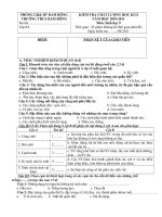 Đề Kiểm tra học kỳ 2 môn Sinh học 9