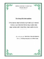 Sáng kiến kinh nghiệm:   ỨNG DỤNG MỘT SỐ BÀI TẬP THỂ LỰC NHẰM NÂNG CAO THÀNH TÍCH CHẠY 60M CHO HỌC SINH LỚP 9 TRƯỜNG THCS ĐÔN XUÂN