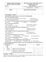 Đề Kiểm tra học kỳ 2 môn Sinh học 8