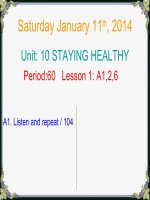 Bài giảng điện tử tham khảo thao giảng, thi GV anh 6 Unit 10 Staying healthy (31)