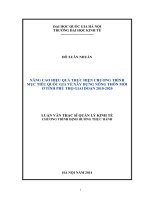 Nâng cao hiệu quả thực hiện chương trình mục tiêu quốc gia về xây dựng nông thôn mới ở tỉnh Phú Thọ giai đoạn 2010 2020