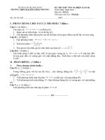 Đề thi thử môn Toán - khác (tham khảo)