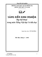 SKKN: DẠY HỘI THOẠI TRONG MÔN TIẾNG VIỆT