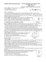 đề thi chọn học sinh giỏi tỉnh một vật lý cấp trường thpt lương đắc bằng