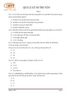 Quy luật di truyền Luyện thi đại học 2015 tuyển chọn