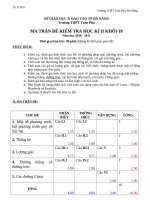 Ma trận + Đề + Đáp án kiểm tra HKII lớp 10 nâng cao