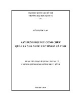 Xây dựng đội ngũ công chức quản lý nhà nước cấp tỉnh ở Hà Tĩnh