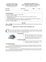 Đề kiểm tra nghề Tin học Văn phòng