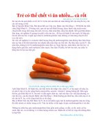 TRẺ CÓ THỂ BỊ CHẾT VÌ ĂN QUÁ NHIỀU CÀ RỐT