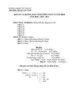 HƯỚNG DẪN CHẤM CUỐI TOÁN CUỐI HKII