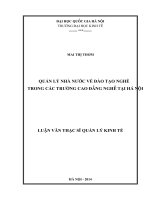 Quản lý nhà nước về đào tạo nghề trong các trường cao đẳng nghề tại Hà Nội