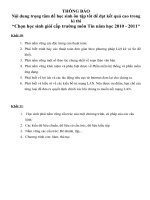 Nội dung trọng tâm ôn tập thi HSG cấp trường THPT Tĩnh Gia 1